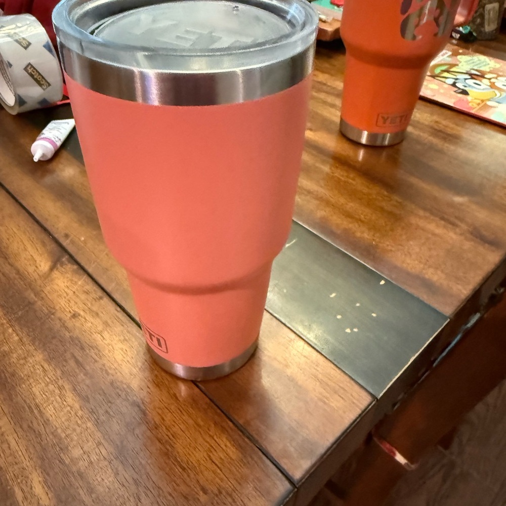 YETI Coral Travel Mug with Lid
